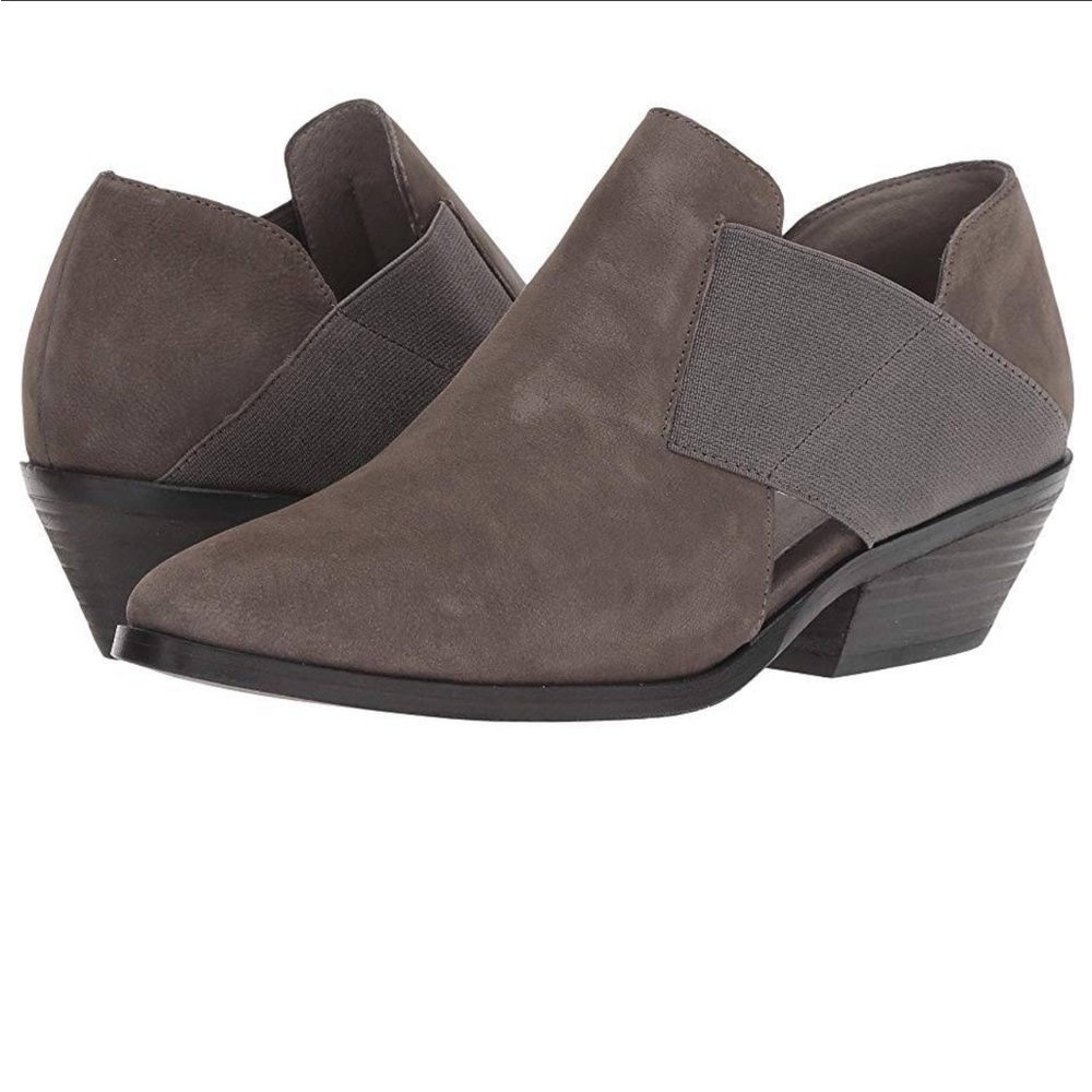 Eileen Fisher Gray Perry Tumbled Nubuck Booties 6.5